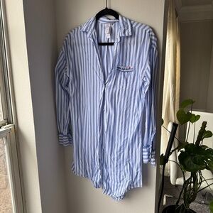 Stars Above Stripped Button Down PJ Shirt